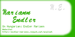 mariann endler business card